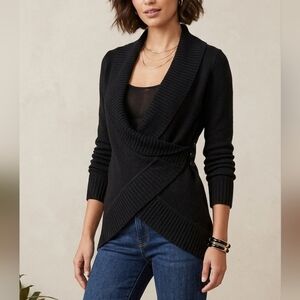 5 For $25✨️ Womens Small Black Longsleeved Cardigan Wrap Open Front Sweater Top